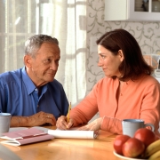Couple planning finances
