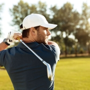 Man playing golf