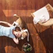Senior woman with dog